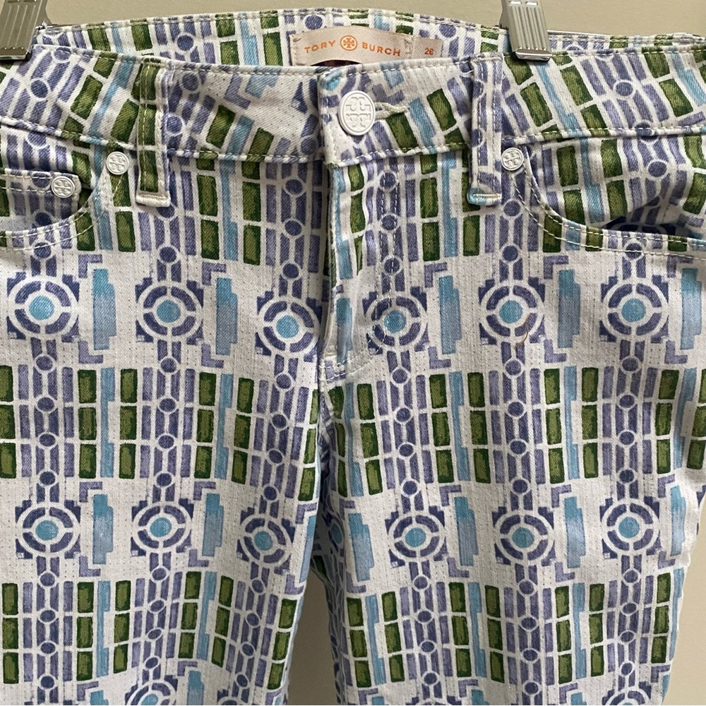 Gorgeous Tory Burch Printed Jeans in Size 26 EUC